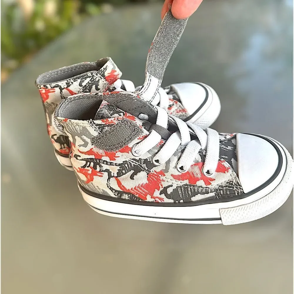 🦖🦕Converse Toddler Chuck Taylor All Star Dino Daze High-Top Sneakers Size 6
